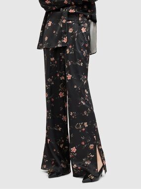 AllSaints Wide leg Pleat-Front Pants 'LOUISA TANA' in Black